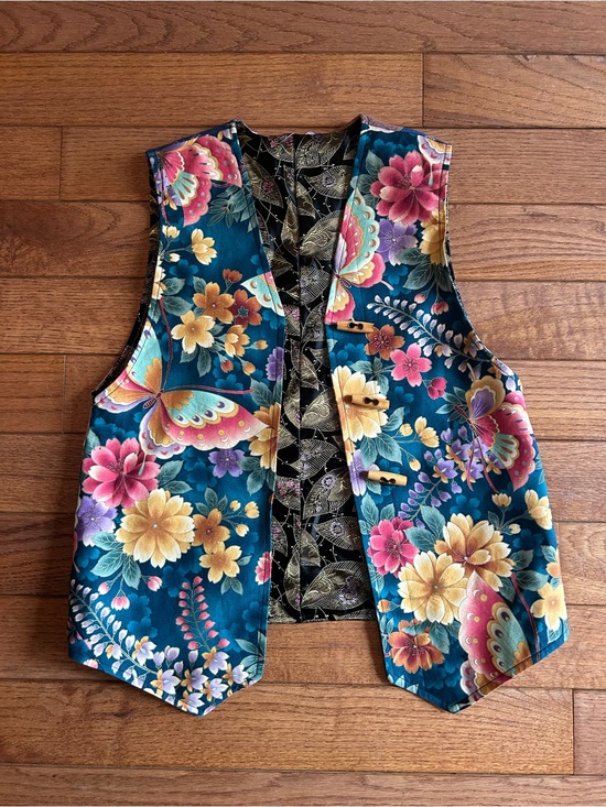 Vintage Jackets & Blazers - Whimsigoth reversible butterfly vest